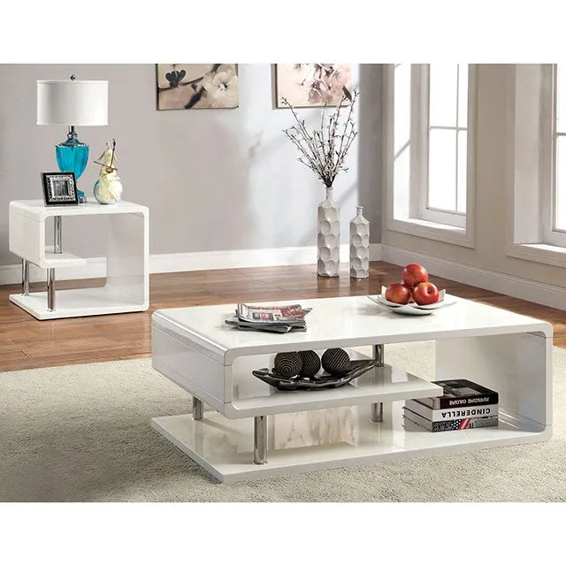 Ninove I White/Chrome Coffee Table