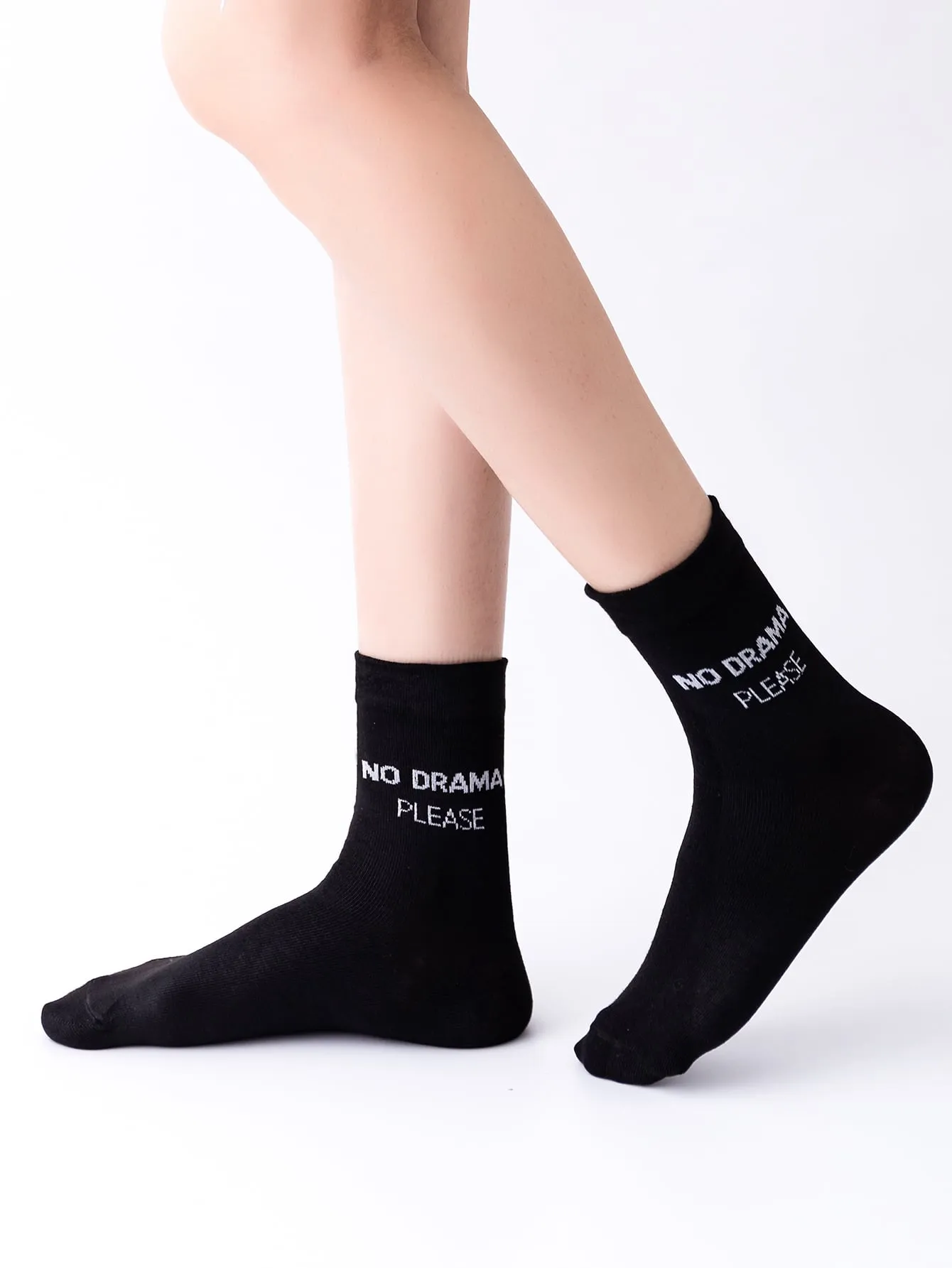 No Drama Please Pattern Socks Funny Socks for Women Novelty Socks Funky Socks