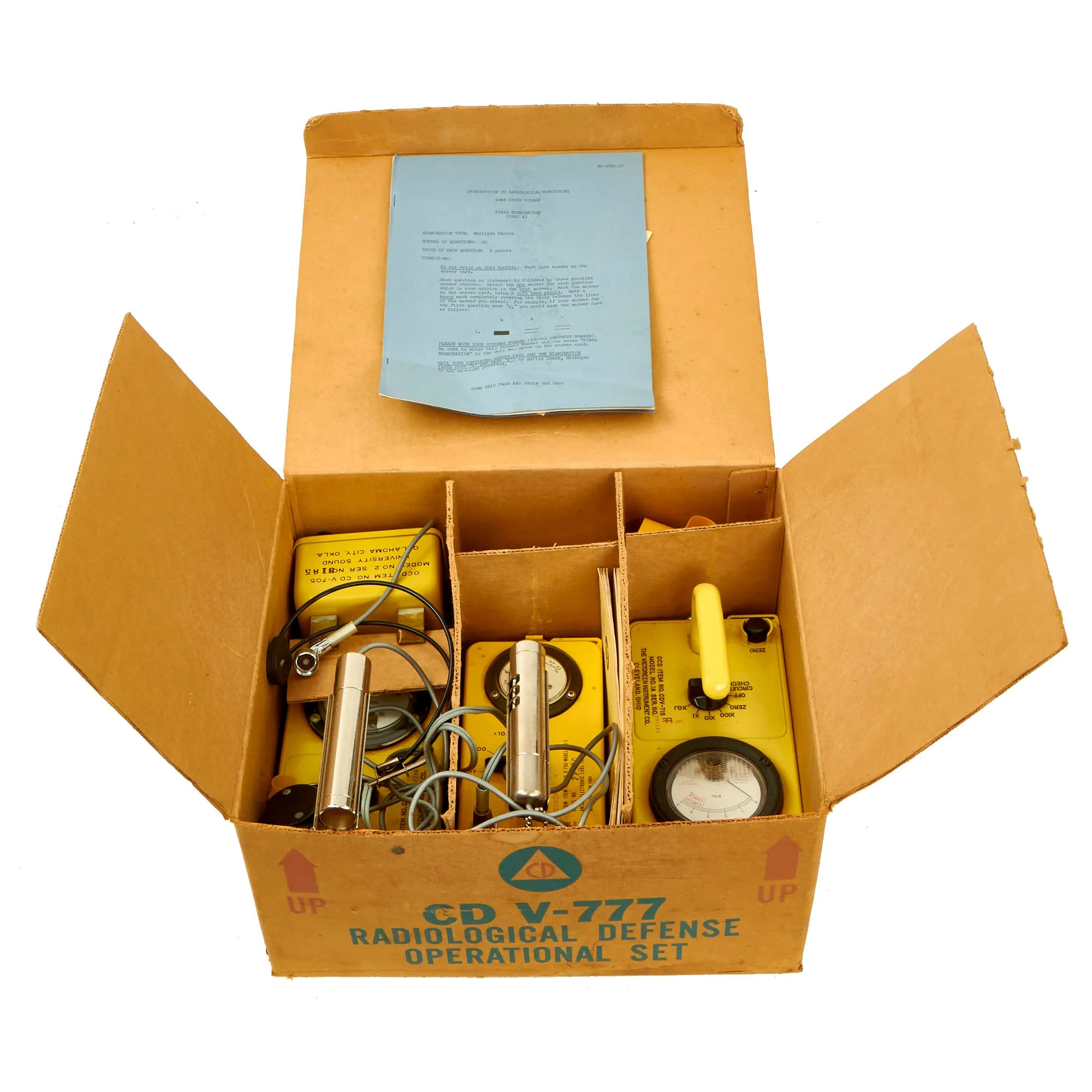 Original U.S. Cold War Victoreen Civil Defense V-777-1 Shelter Radiation Detection Kit