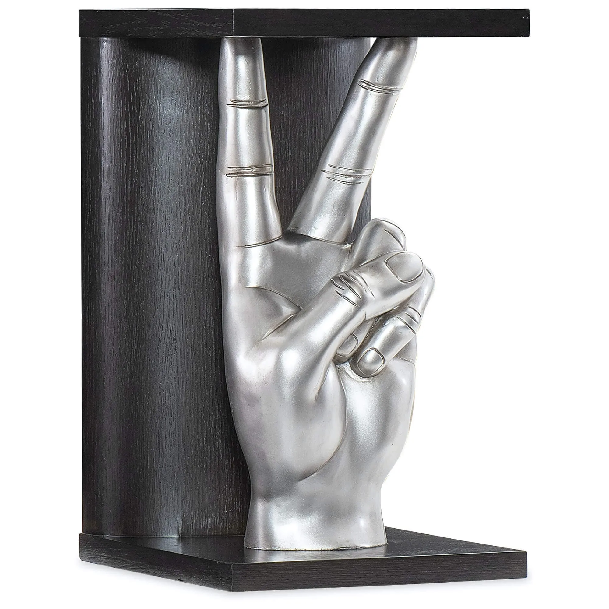 Peace Accent Table, Black/Silver