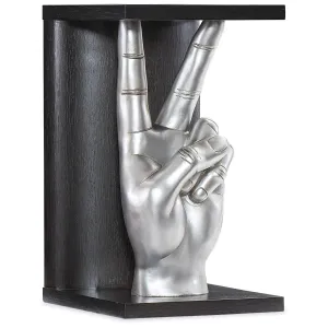 Peace Accent Table, Black/Silver