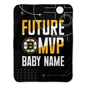 Personalized Boston Bruins MVP Baby Pixel Fleece Blanket