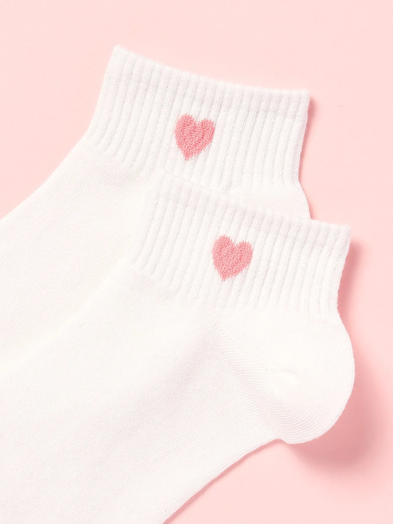 Pink Heart Print Ankle Socks Silly Socks for Women Funky Socks Funny Socks