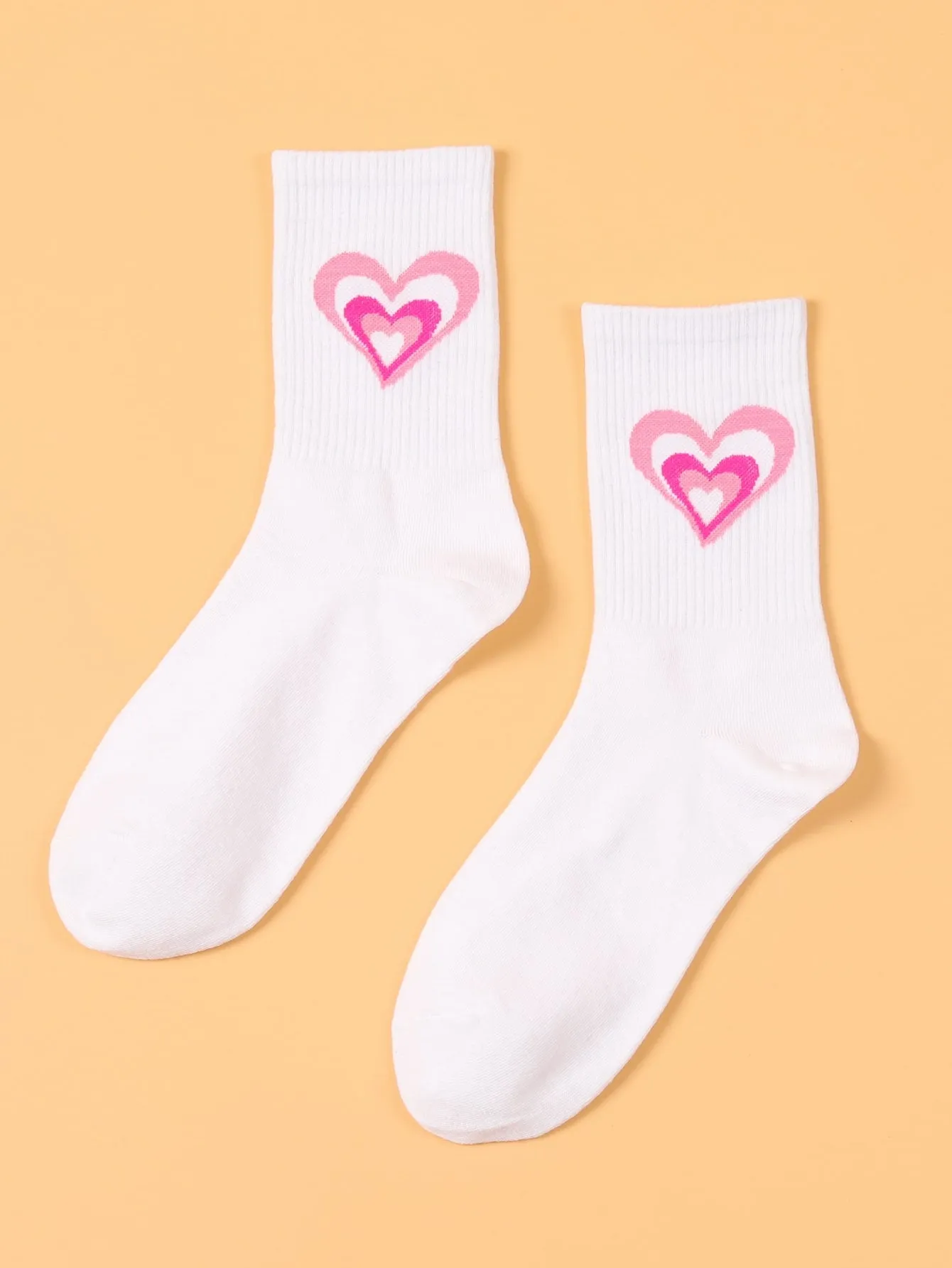 Pink Hearts Socks Cute Heart Socks Funny Socks for Women Novelty Socks Funky