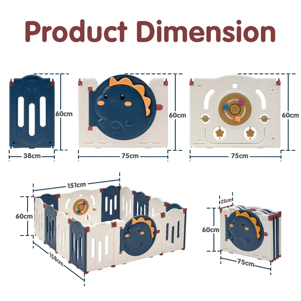 Playpals Kids Playpen Baby Large Safety Gate Toddler Fence Child Play 14 Panels