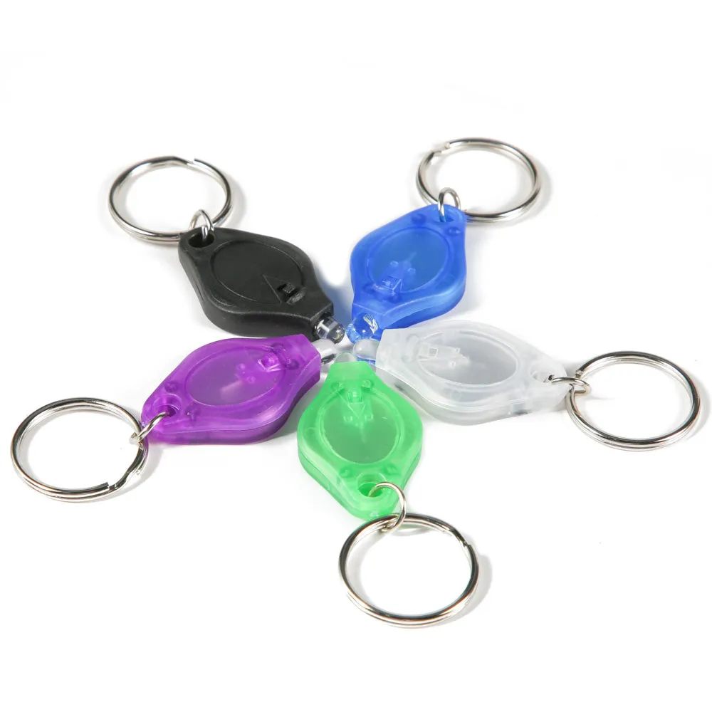 PROLOSO 15 Pcs Mini Flashlights Keychain LED Pocket Flashlights Key Rings Kids Party Favor Toys