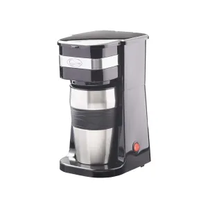 Quest 35189 Filter Coffee Machine/Portable Travel Filter Coffee Maker / 420ml Capacity/Thermal Travel Mug Included/Works with Ground Coffee & Coffee Pods/Instant Espresso & More