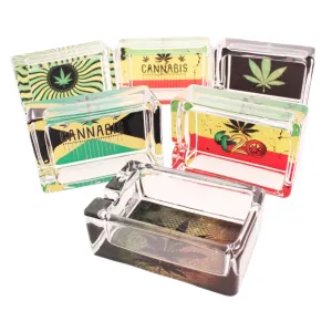 Rectangular Glass Ashtray  - Assorted Designs