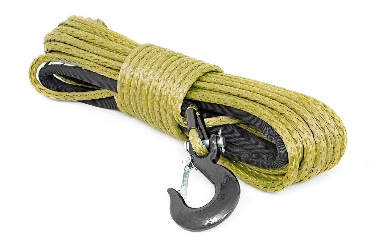 Rough Country RS137 Winch Cable & Synthetic Rope - Synthetic, 16,000 lbs. Pull Rating, 85 ft. Line Length3/8 in. Line Diameter, Army Green