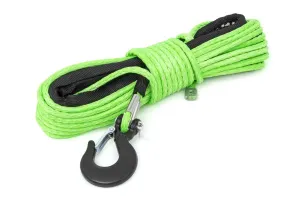 Rough Country RS142 Winch Cable & Synthetic Rope - Synthetic, 7,000 lbs. Pull Rating, 50 ft. Line Length1/4 in. Line Diameter, Green