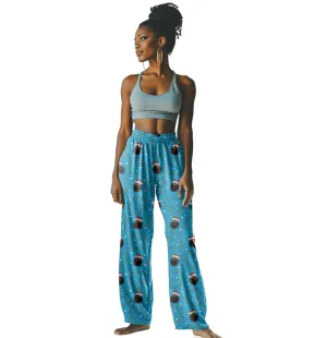 Santa's Heartstrings  (Blue) Women's Coral Fleece Pajama Pants