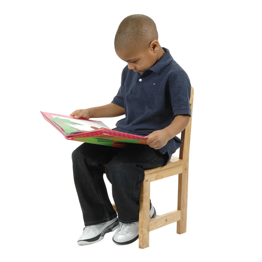 Solid Hardwood Child-Sized Chair | 12" Seat Height, Durable & Safe Classroom Seating