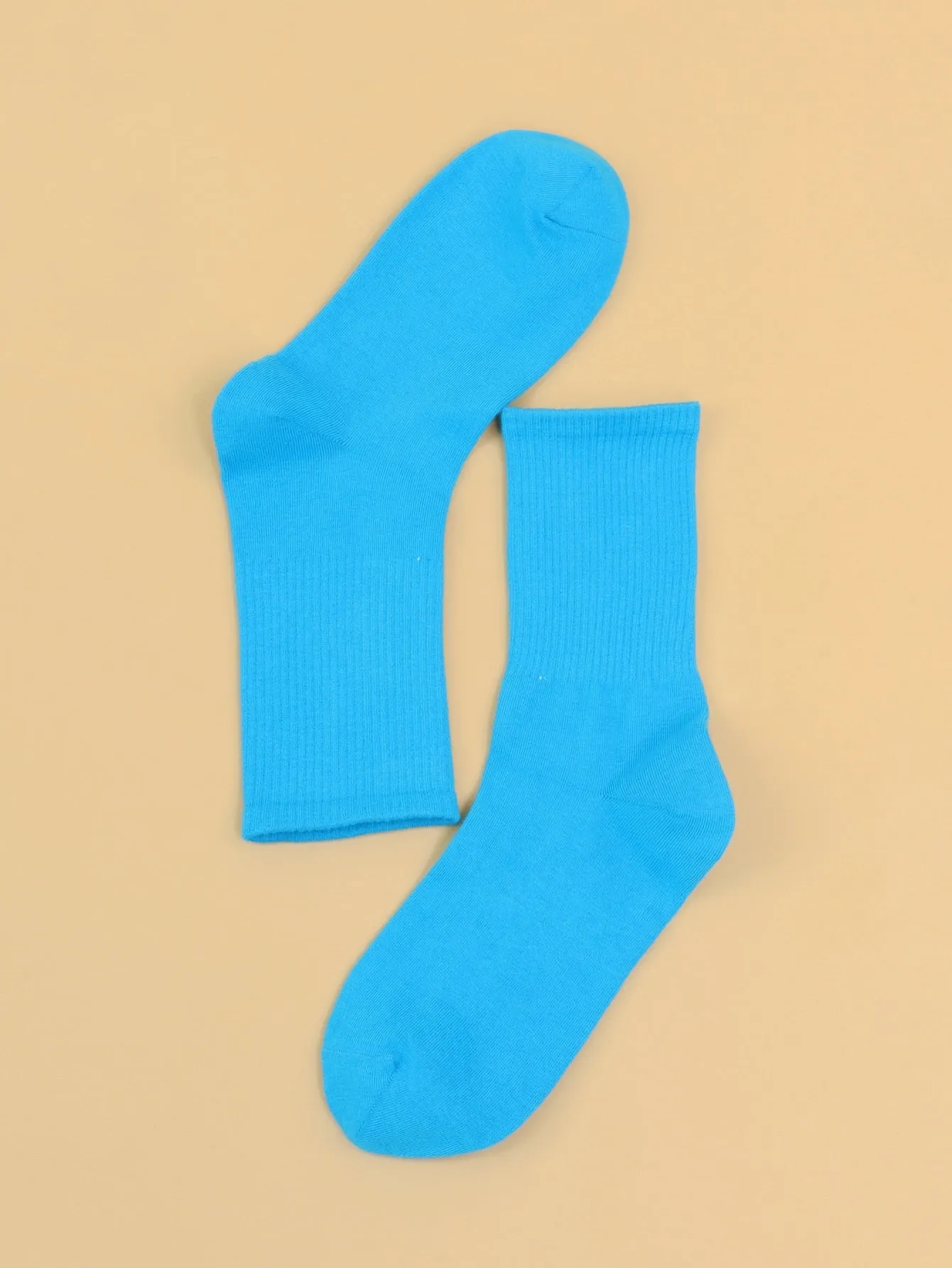 Solid Sky Blue Crew Socks for Women Plain Socks Cozy Socks Fashion Socks