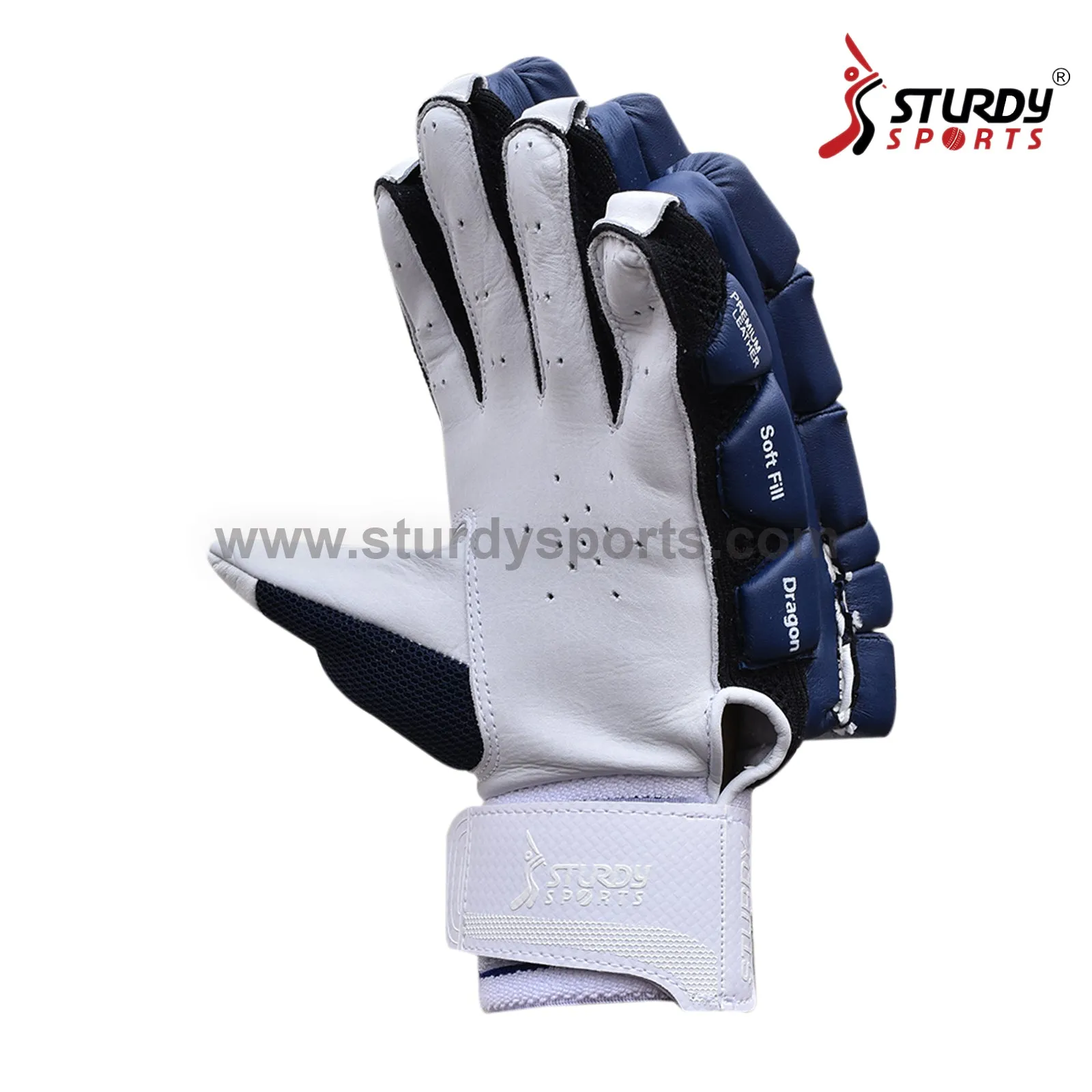 Sturdy Dragon Navy Blue Cricket Batting Gloves - Senior