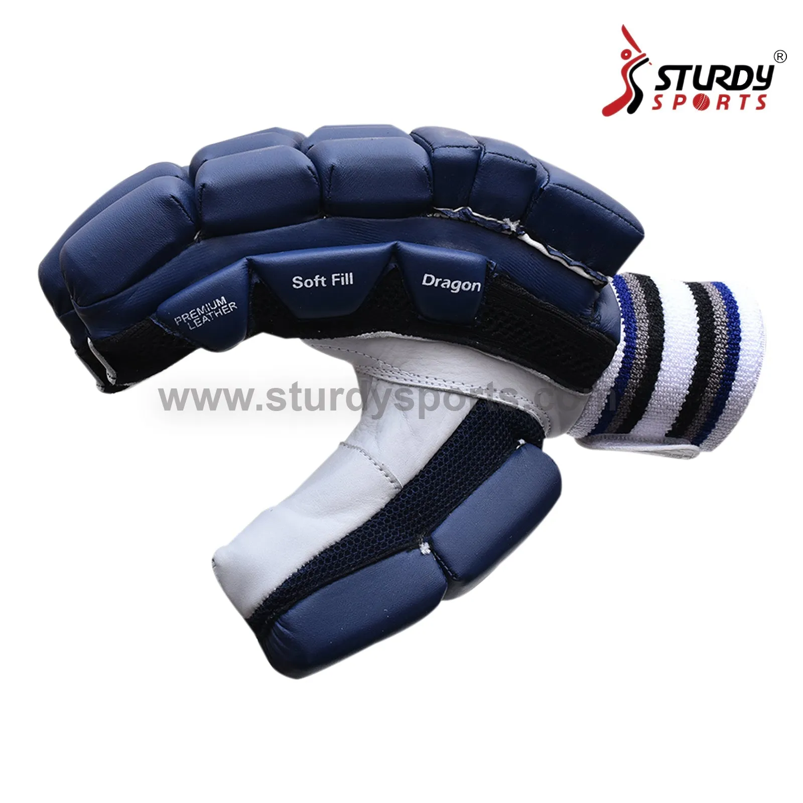 Sturdy Dragon Navy Blue Cricket Batting Gloves - Senior