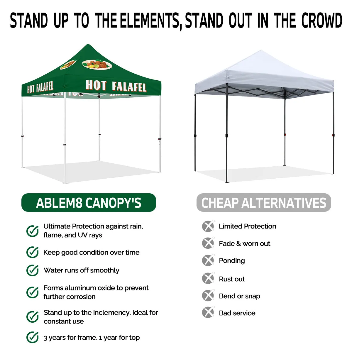 Tents for Food Vendors-ABLEM8CANOPY Hot Falafel 10 x10 Vendor Tent