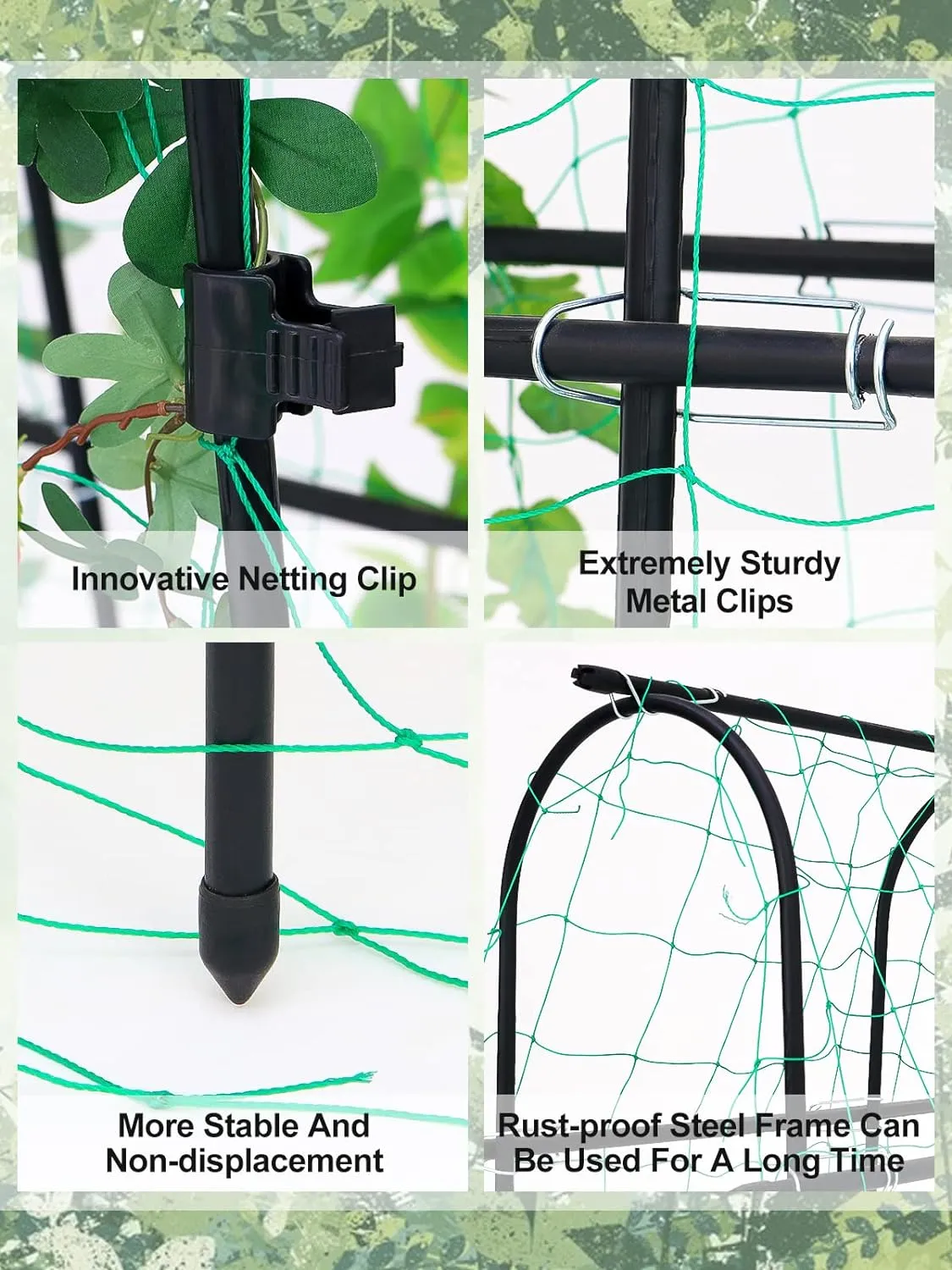 U-Shape Adjustable Garden Trellis for Climbing Plants