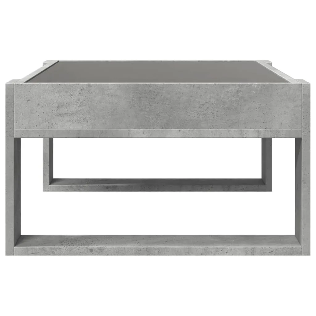 vidaXL Coffee Table with Infinity LED Concrete Grey 70x53x30 cm