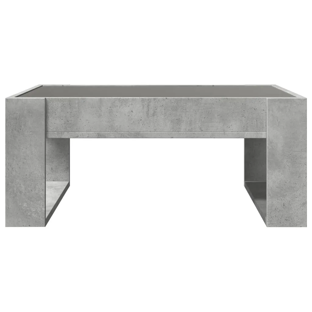 vidaXL Coffee Table with Infinity LED Concrete Grey 70x53x30 cm