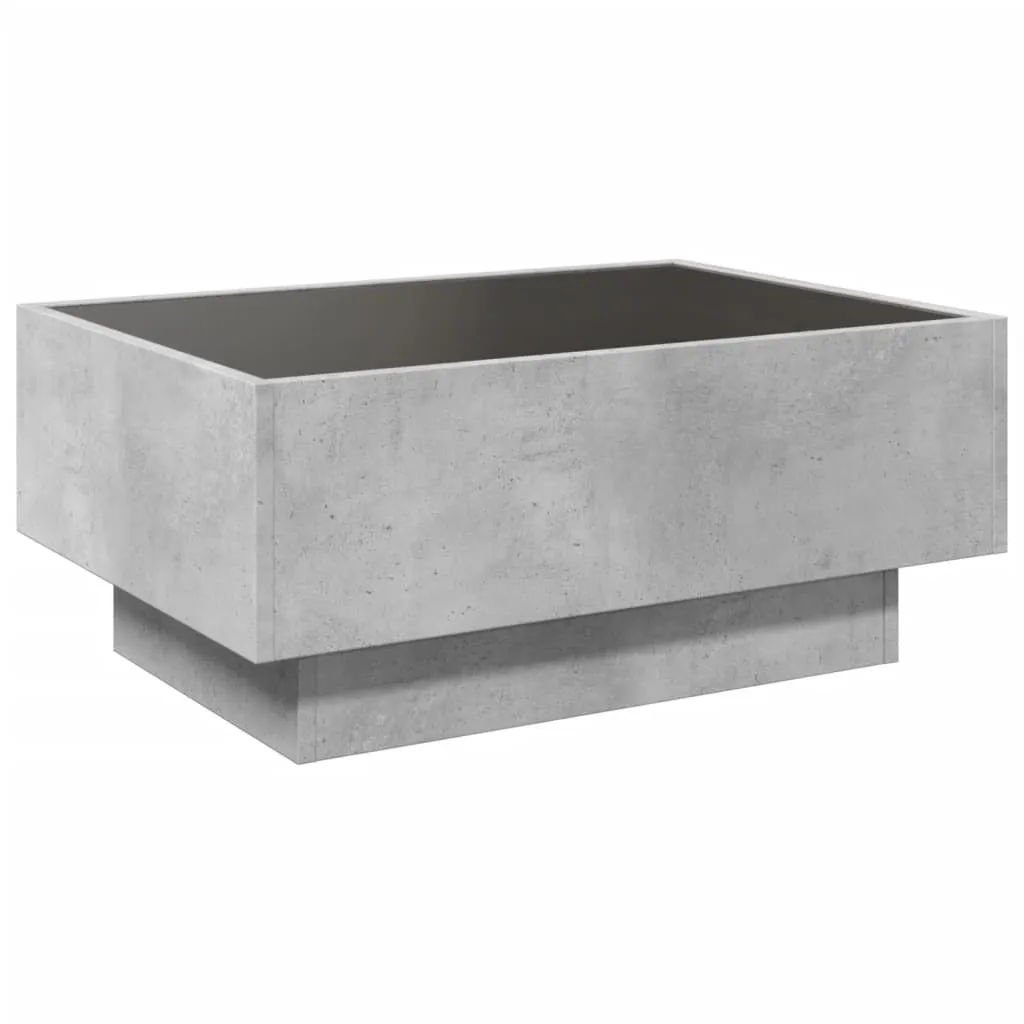 vidaXL Coffee Table with LED Concrete Grey 70x50x30 cm Engineered Wood