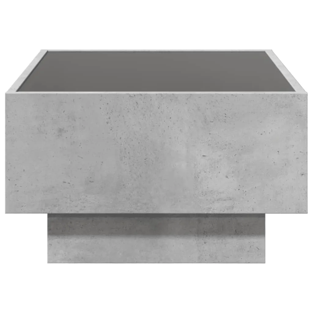 vidaXL Coffee Table with LED Concrete Grey 70x50x30 cm Engineered Wood