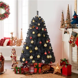 Yaheetech 4.5ft Halloween Black Artificial Christmas Tree