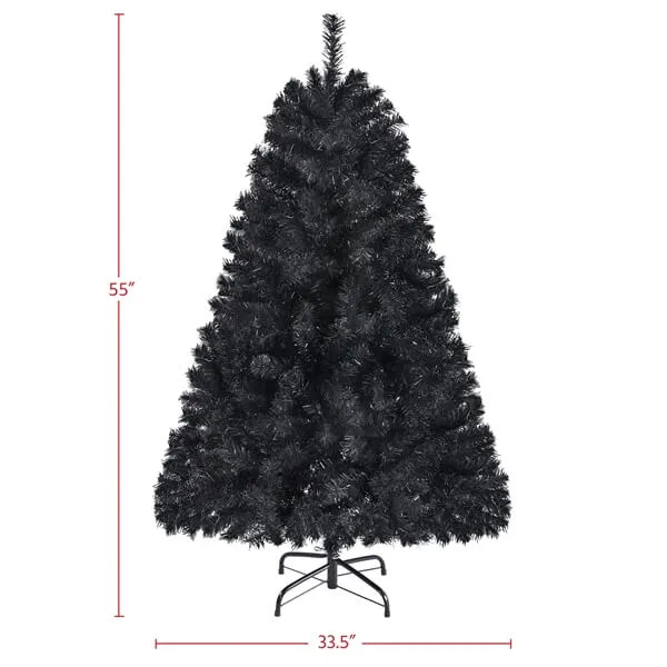 Yaheetech 4.5ft Halloween Black Artificial Christmas Tree